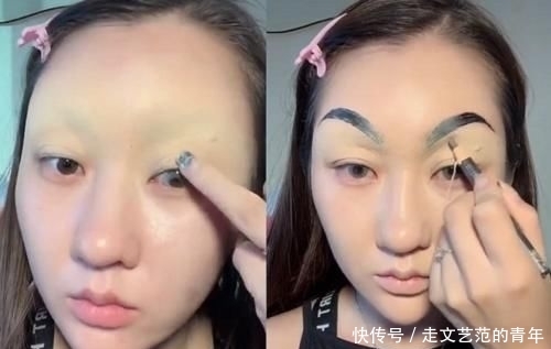  家看到@美术生把脸当“画布”，实力仿妆“韩佩泉”，看到成品：收徒吗？