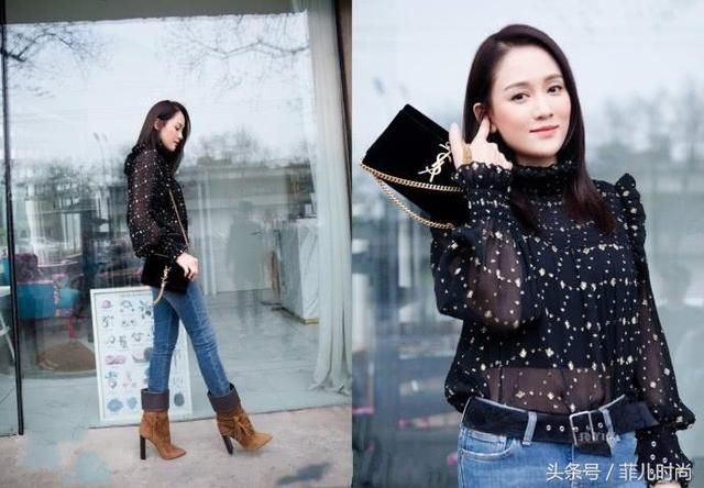 陈乔恩的腿到底有多细？这么窄的短靴也穿不满，网友：太羡慕了！