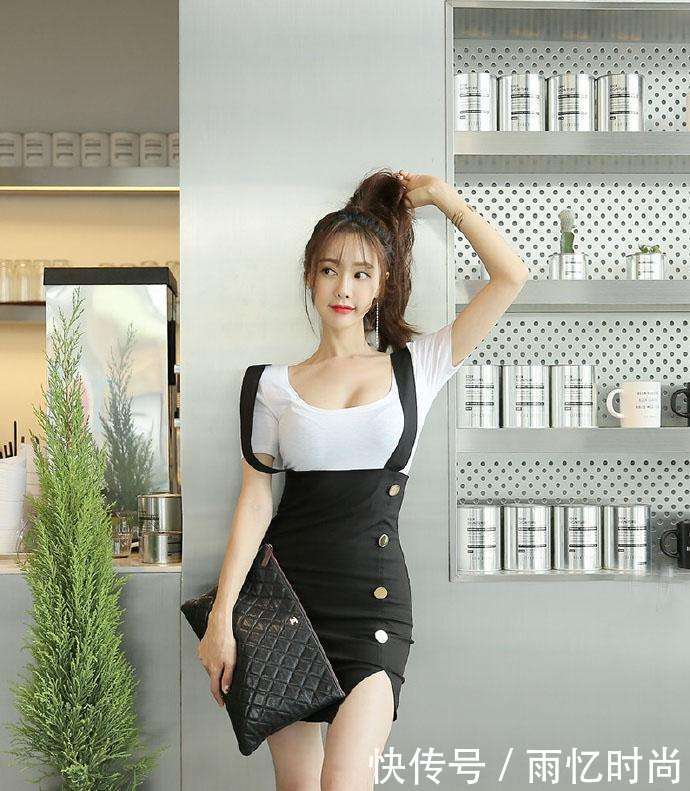 紧身衣搭配吊带裙, 好身材就是迷人