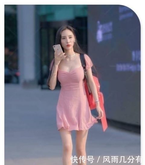 # 系列#减龄时尚又大气！，街拍：小姐姐“粉红芭比”系列的连衣裙