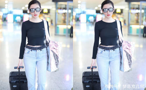 张天爱现身机场大秀身材,网友:好身材把衣服都快“撑破”了!