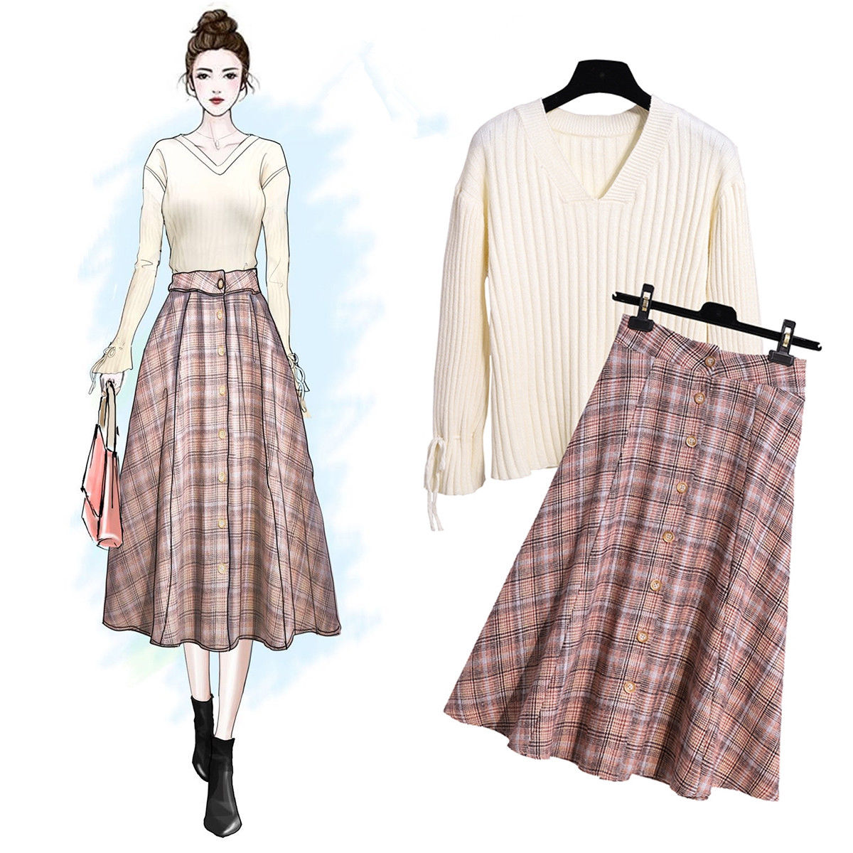 再漂亮的女人也别穿打底裤，瞧这种刚上新的套装裙，洋气有女人味