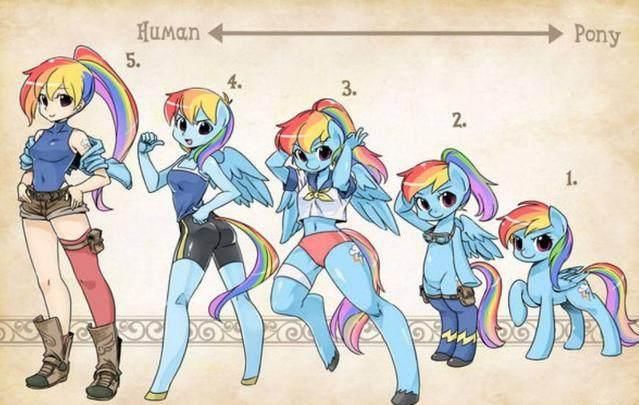 小马宝莉 马儿逐渐拟人化过程图 嘉儿最漂亮 云宝黛西最炫酷