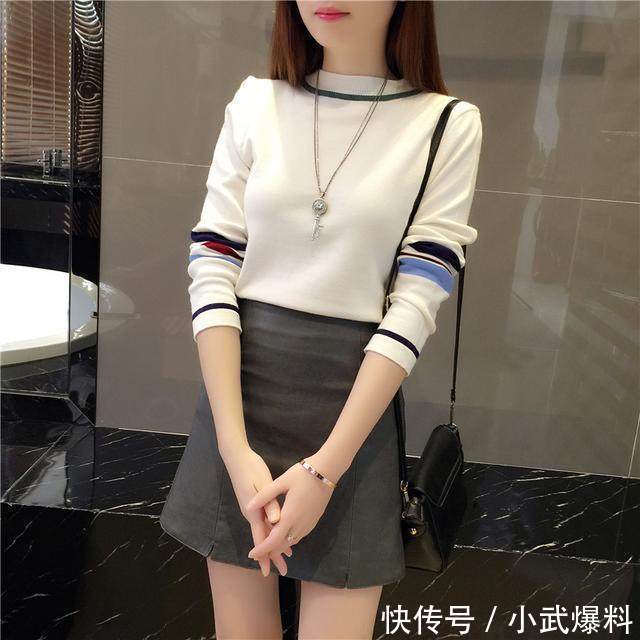 女人再笨也别穿打底裤 试试上衣+半身裙套装