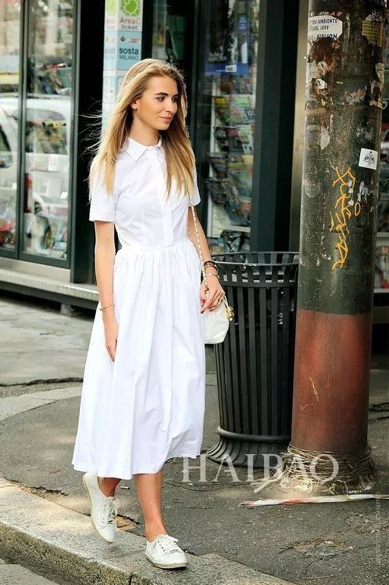 夏天就要穿清爽的白色!小白裙小白鞋穿起来又瘦又仙!