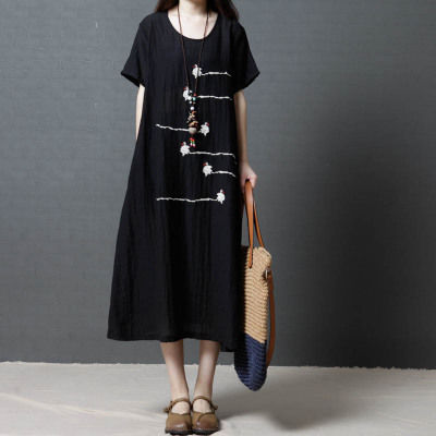 再多旗袍都比不上这棉麻裙!46岁老婆穿上时髦高贵，美翻了