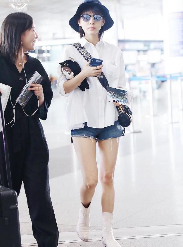 160王子文太会穿，衬衫短裤看起来能有170，网友:你到底有多高