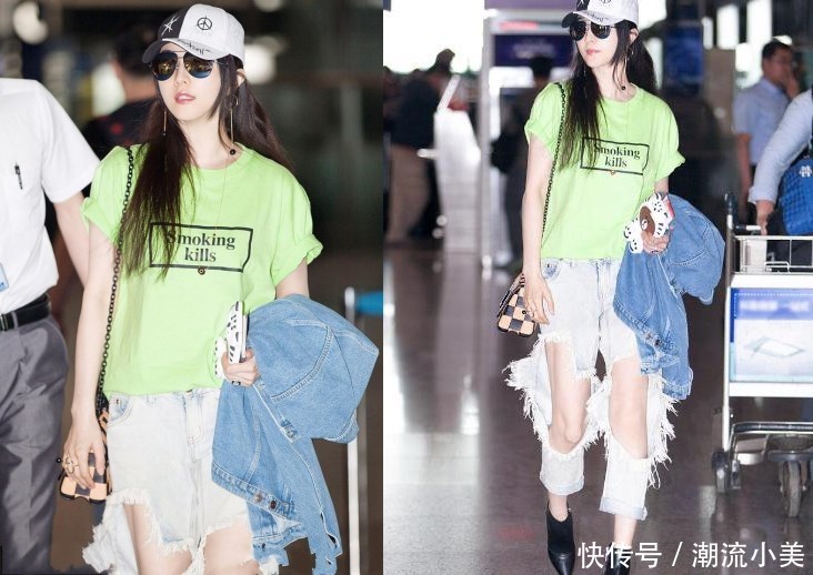 瘦下来后的范冰冰时髦到飞起！破洞牛仔裤穿出筷子腿，李晨好福气