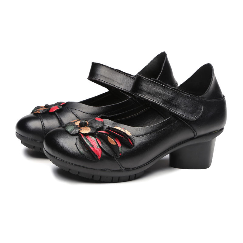 这款一眼就看中，优雅中跟浅口妈妈鞋，舒适透气，养脚爱妈妈