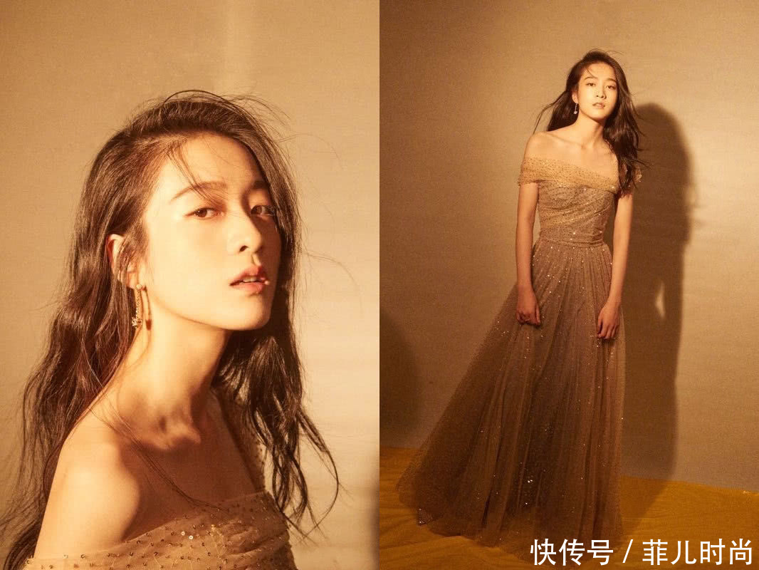 张雪迎穿一字肩薄纱裙好淑女,气质炸裂,撞上baby也不输!