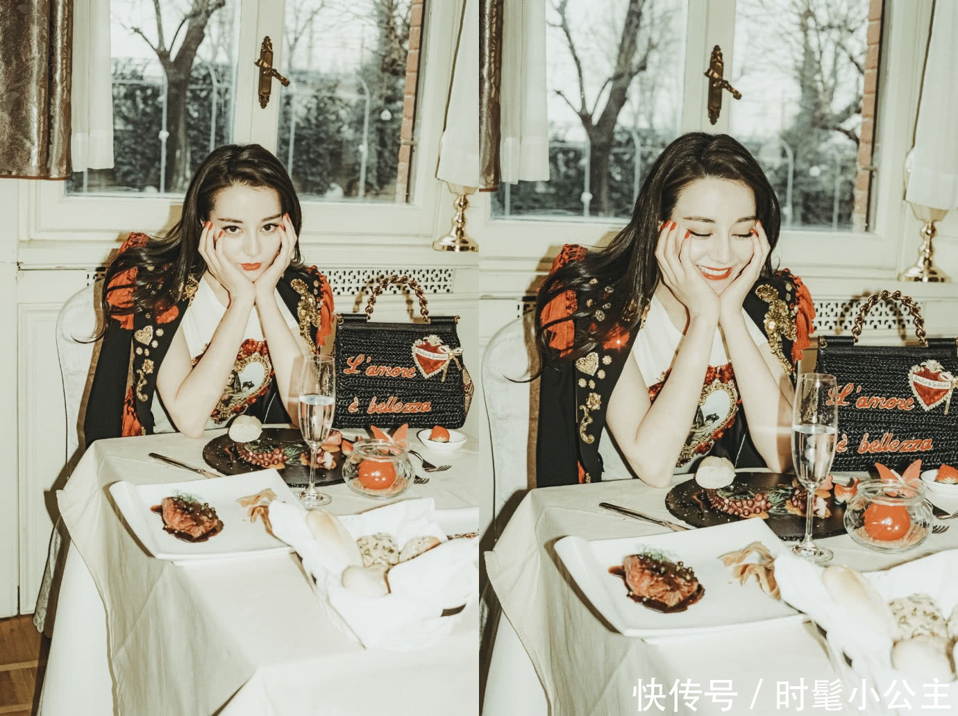 迪丽热巴穿扑克裙现身，不想却被手包抢镜，网友：我可不敢拎出街