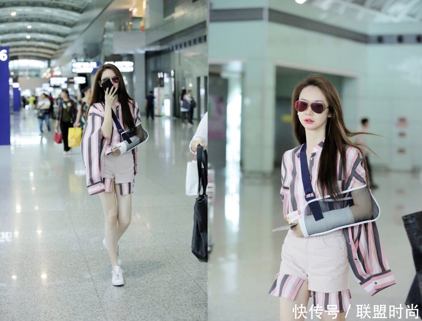 戚薇这条短裤太短了吧！都短到大腿根了，坐下来的瞬间好尴尬！