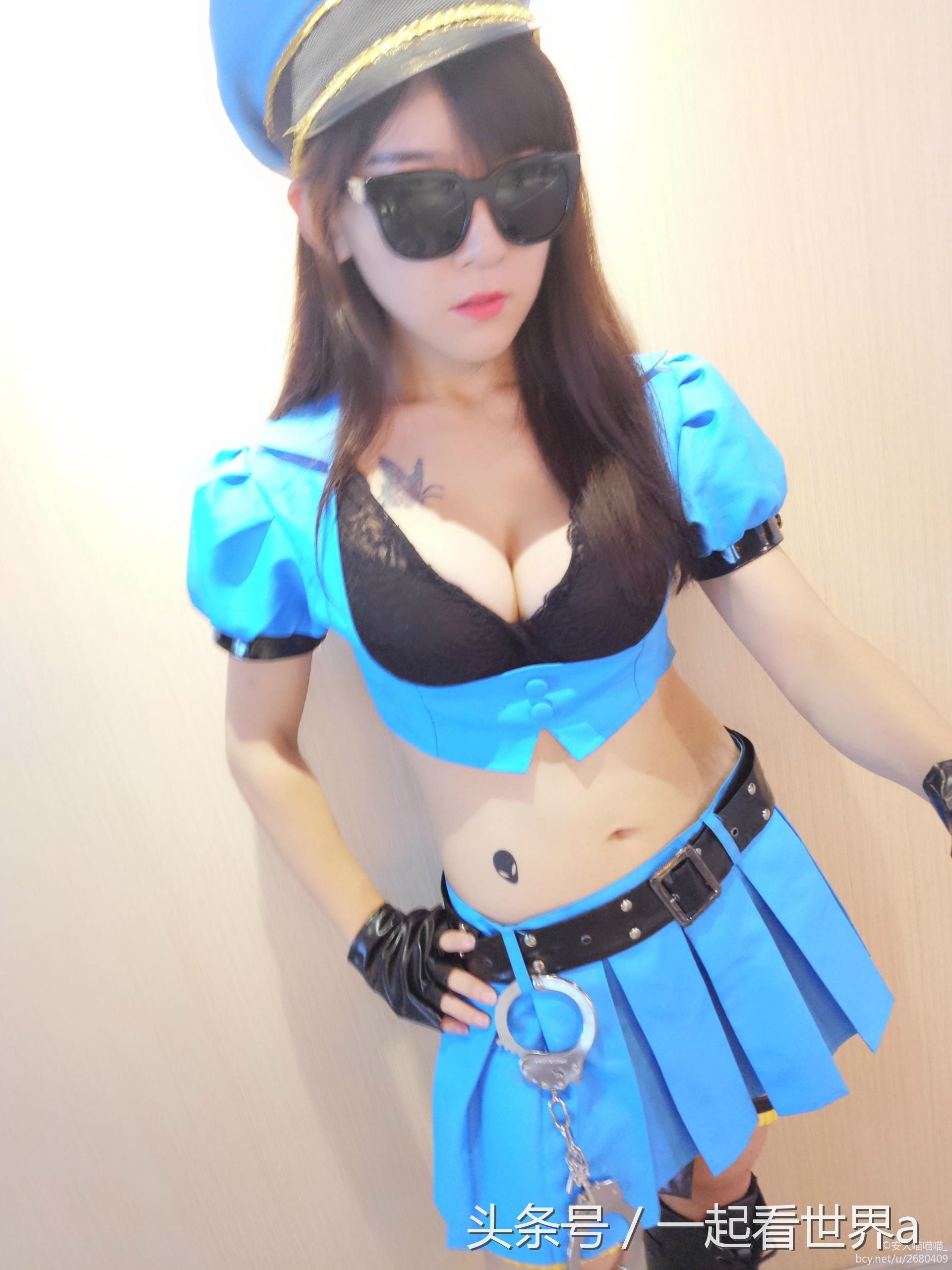 性感妩媚的长腿小姐姐皮城女警cosplay