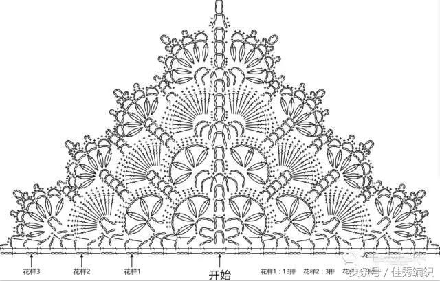 钩针编织教程图解 网红经典段染色三角形钩针披肩围巾大全 美极了