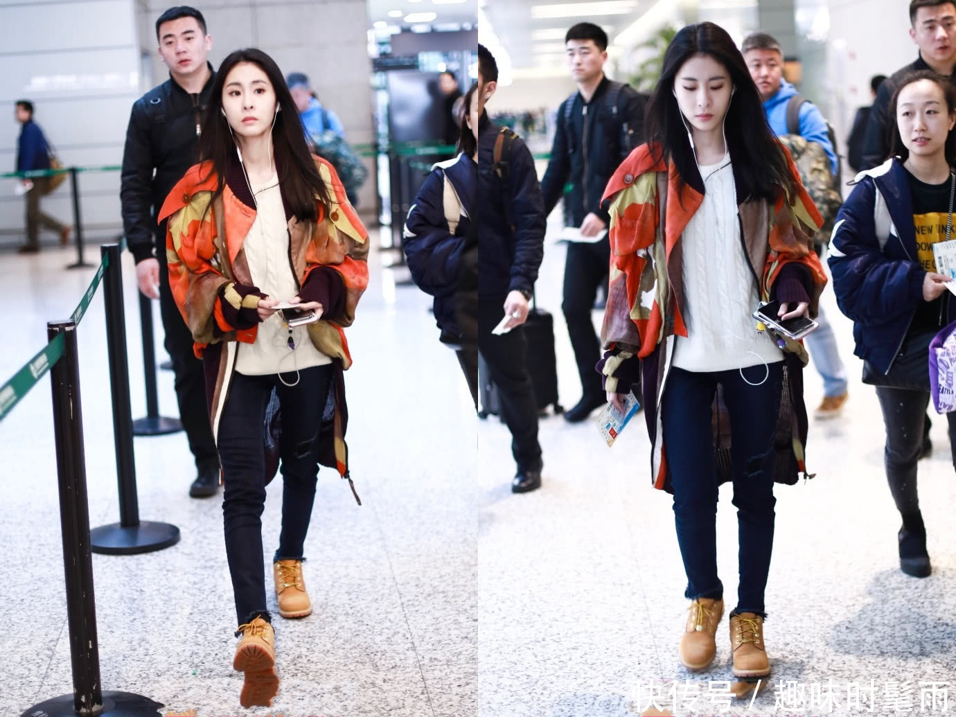 路遇张碧晨，在无美颜的镜头下这腿吓到我了，网友：穿上裤子吧！