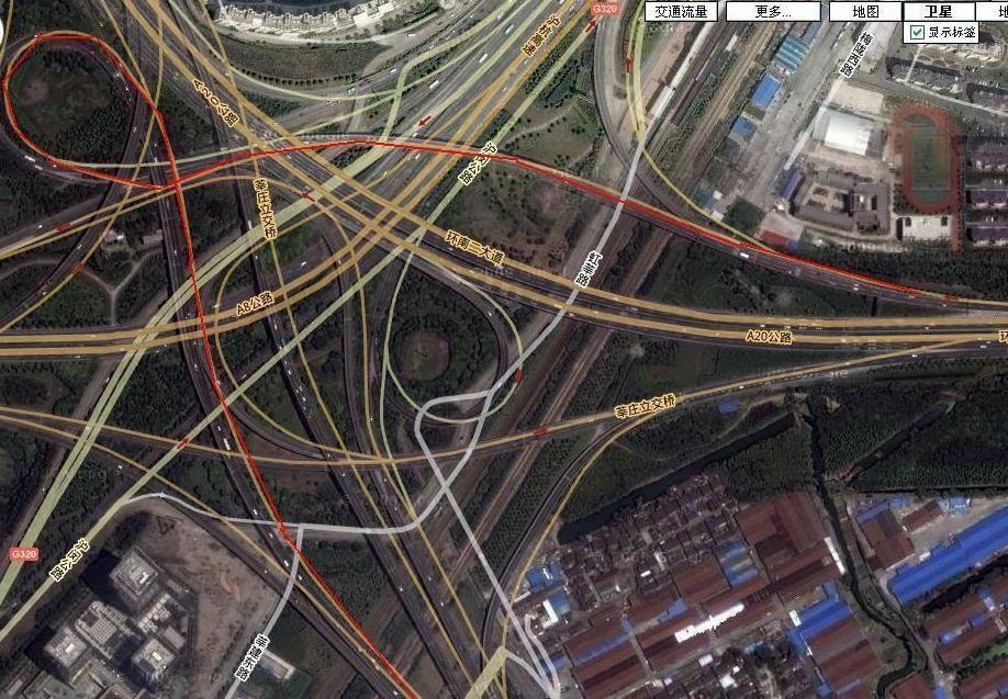  「高德地图」电子导航都畏惧的中国立交桥, 高德地图前方由百度