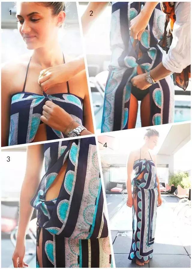 去海滩度假戏水无需泳衣？开玩笑？真的，DIY一条围巾就ok了！