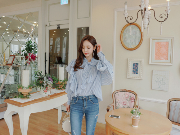 女神孙允珠，谧蓝风信子文艺青春海浪衬衫