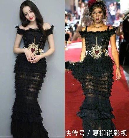 女星撞衫超模,迪丽热巴惊艳,baby高贵优雅,而她却一言难尽