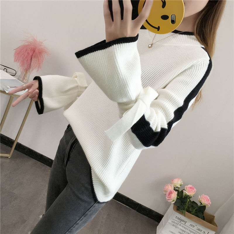 太美了!难怪老婆不穿裙子!穿这针织衫+黑裤子，洋气时髦巨美嫩