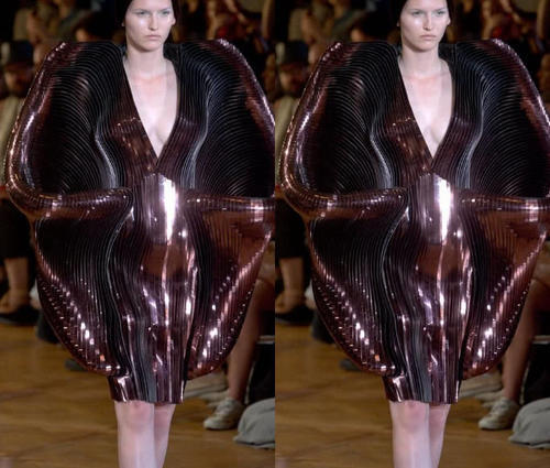 模特穿上3D打印的裙子,人生路像是开挂了一样,网友:时尚界的海鲜!