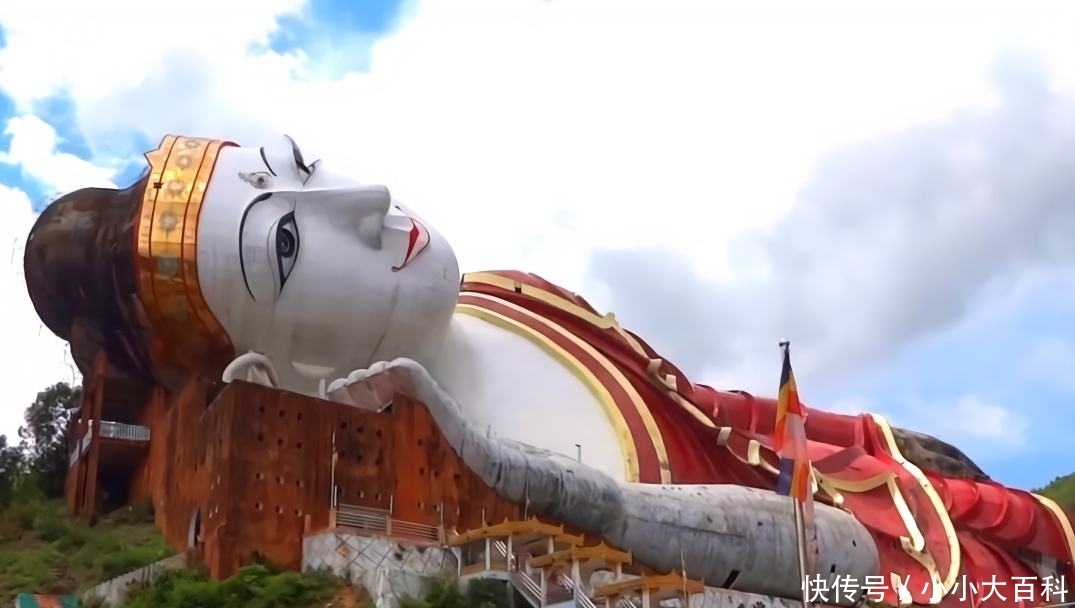 世界上最大的卧佛,高34米,重400吨,连眼睫毛都非常逼真