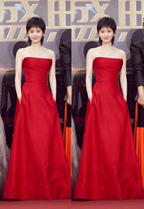 佟丽娅身穿大红裙美出新高度，唐嫣王子文也深受其诱惑