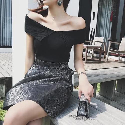 娜扎也在穿的针织短袖,6个搭配方案让你拥有气质天鹅颈!