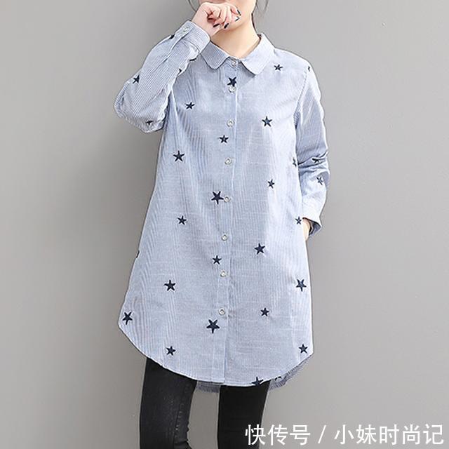 「气质」长短款的衬衫都有,气质还不输别人