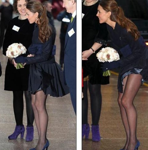 当凯特王妃的短裙遇上狂风，一边强装淡定，一边掩饰尴尬!