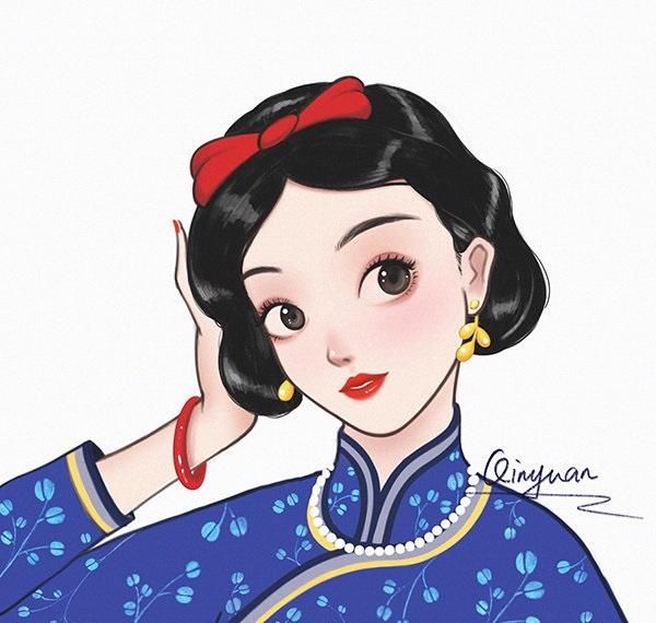  气质|迪士尼公主穿上旗袍，每一个都很貌美，但只有花木兰最符合气质