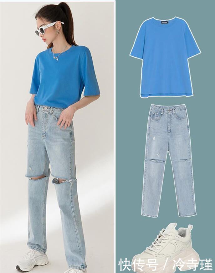 『T恤』好穿又简约的学生党穿搭,清新减龄有活力,打造可盐可甜青春少女