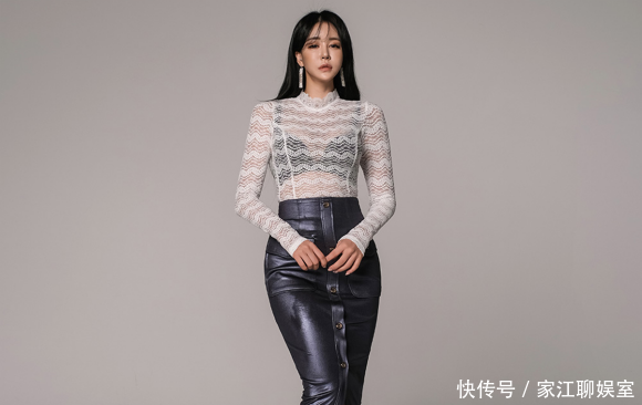  「美人图」美人图鉴郑有贞：波纹透气高领雪纺衫，搭配高腰及膝裙