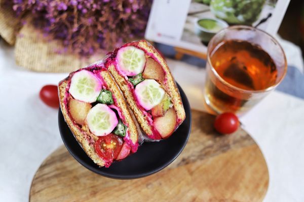 管饱不胖!少女心水果爆炸三明治,营养全面,减肥