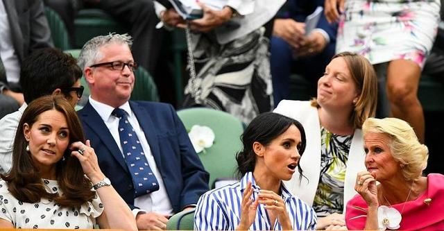 梅根和嫂子凯特王妃单独出游看球赛 一个休闲一个气质范儿