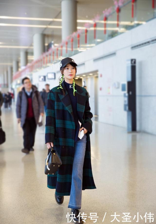 #感好#吴宣仪元气感好强,穿绿色格纹衬衫美到心坎,不愧是90后当红小花