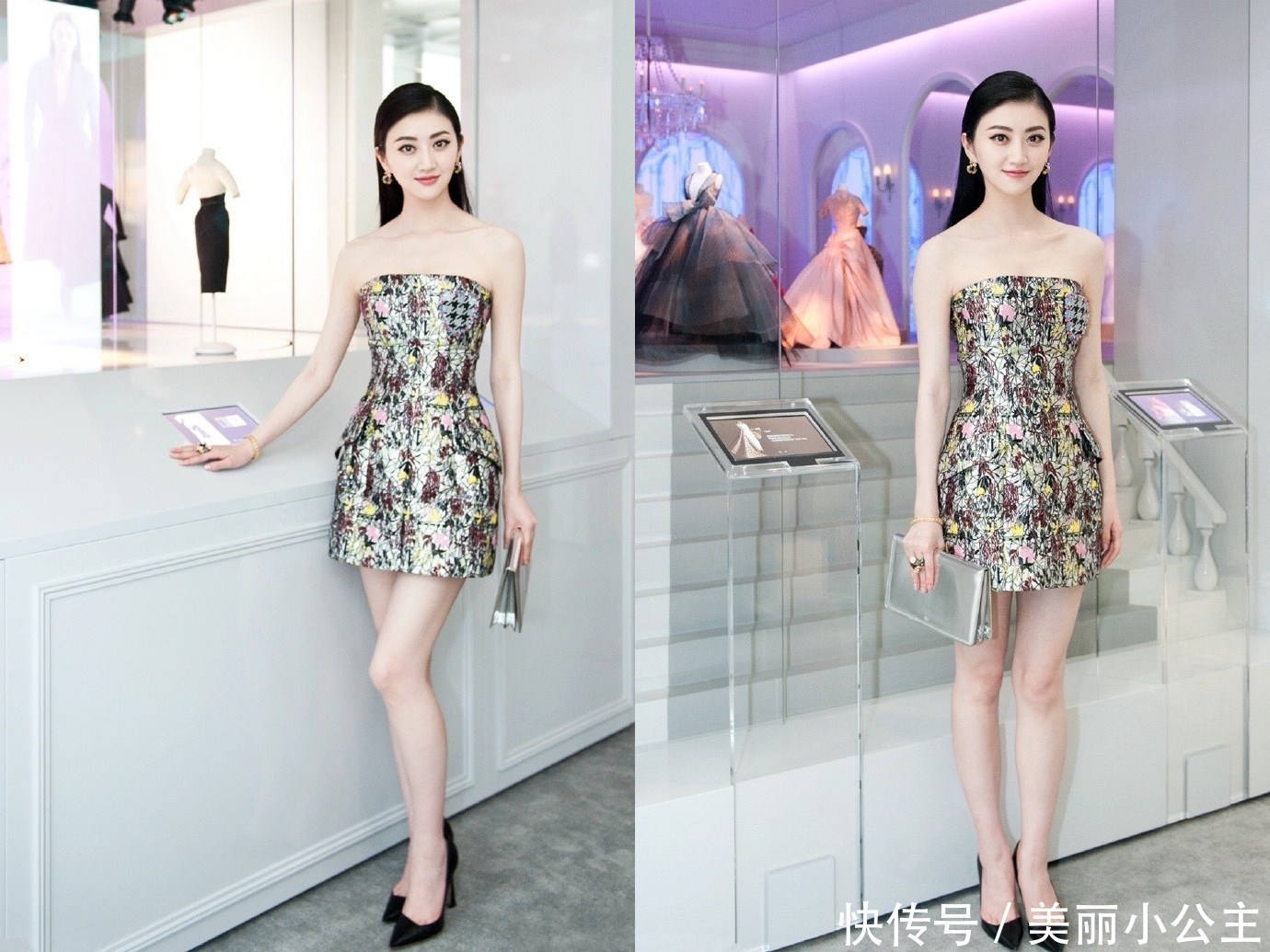 景甜好惊艳！穿抹胸裙惊艳全场，网友：皮肤白才能撑起来！