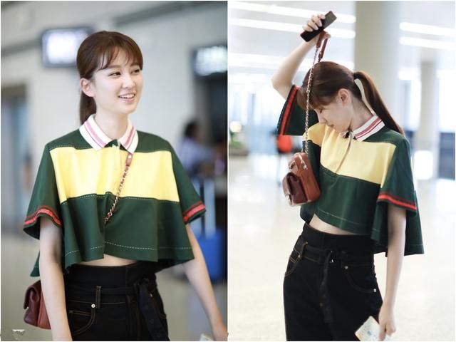 乔欣穿缩水上衣现身机场，若隐若现，“心机”够深啊！