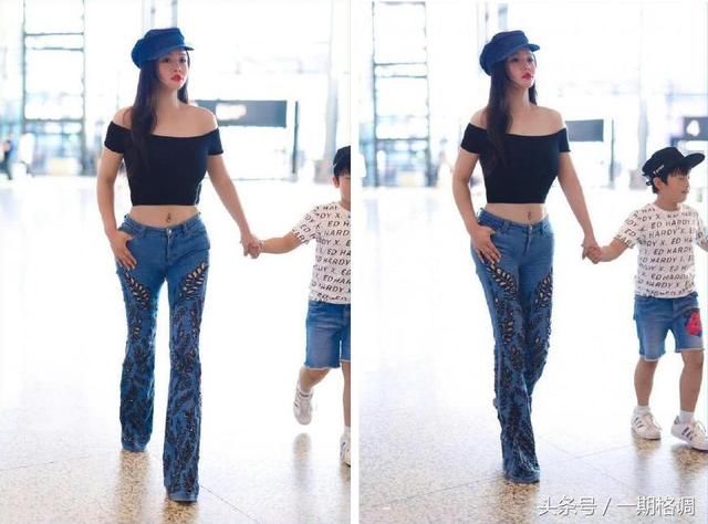 冉莹颖火辣露脐，牛仔裤开几十个破洞，网友：还戴肚脐钉，艳俗！