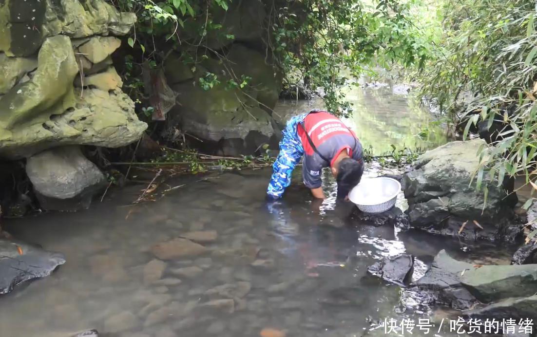 几十米的河道被小伙截流了，在里面肆无忌惮地抓野味，收获几十只