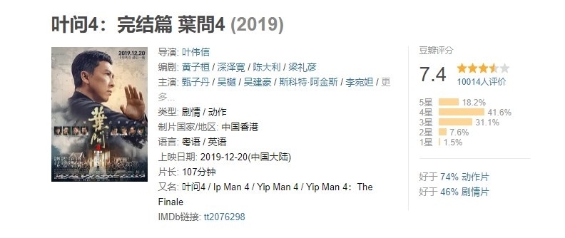 叶问几部的票房