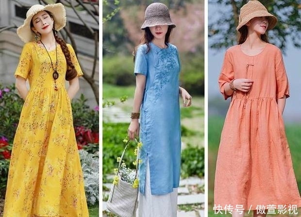  「漂亮」女人到了中年，身材很容易走样，一条漂亮优雅的“棉麻裙”拯救你