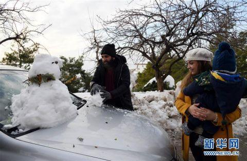 叙利亚的冬季雪趣