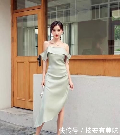 『 东方女性』时尚优雅,彰显东方女性韵味!,米白色连衣裙