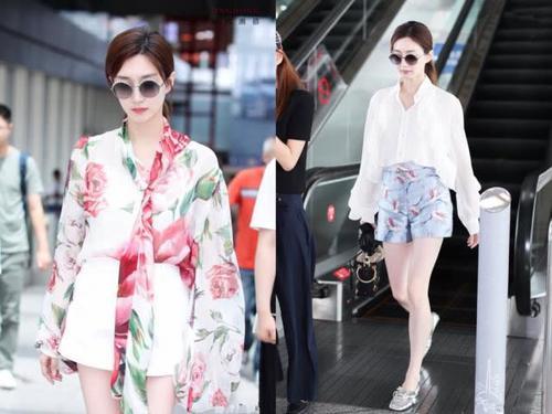 江疏影难得穿长裙去机场，不想却被胯部抢镜，网友：这也太宽了吧