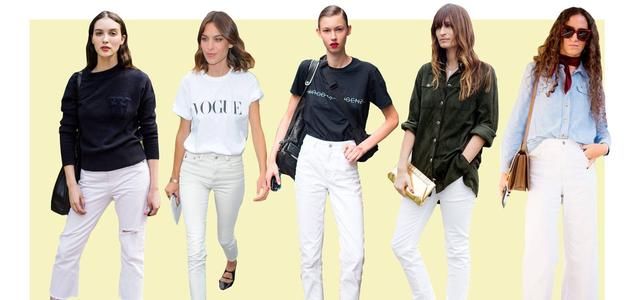 当每天想不到穿什么的时候，总有条白色牛仔裤拯救我的穿搭