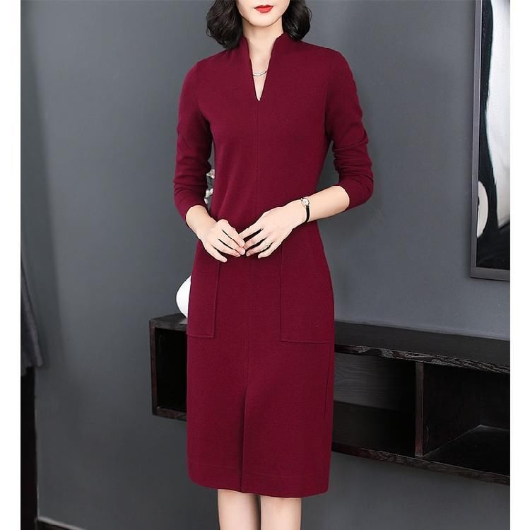 老婆都不买旗袍了，原来今年流行这样的毛衣裙，老婆穿上贼美