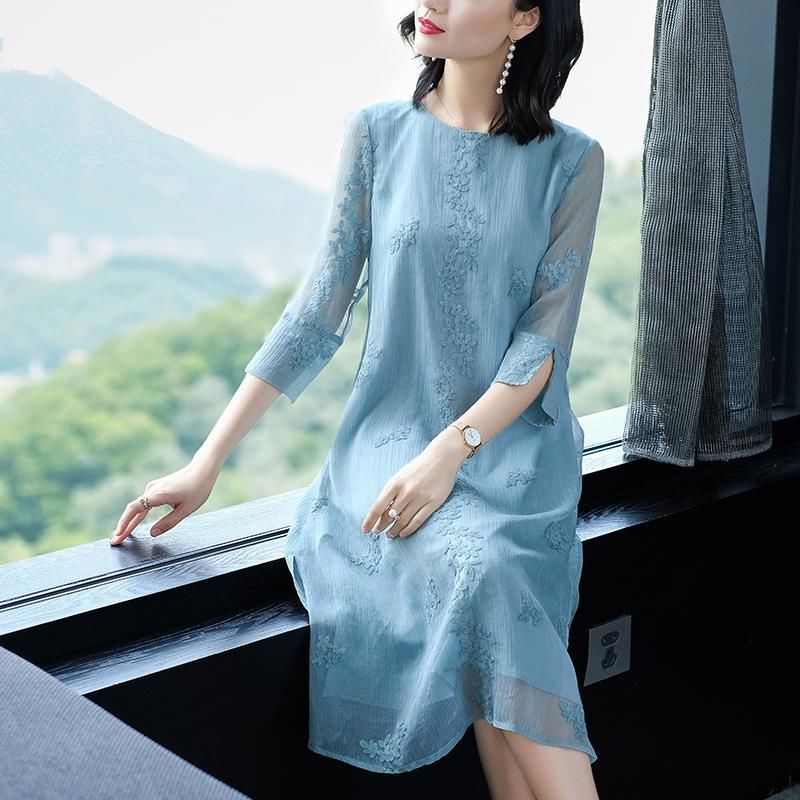 9月大降价的真丝裙，偷偷给妈妈买6件，50岁妈妈穿上美爆了