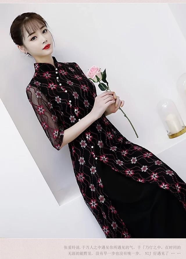 优雅卓绝假两件套旗袍,描摹着属于东方女性的古典气质!