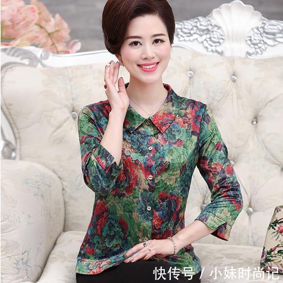  「设计」春秋款中老年妈妈小衫，漂亮如花